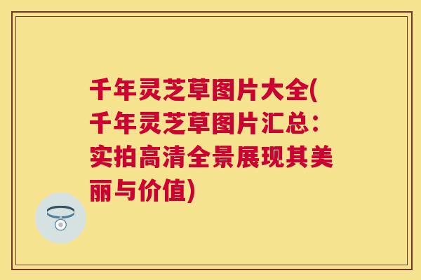 千年灵芝草图片大全(千年灵芝草图片汇总：实拍高清全景展现其美丽与价值)