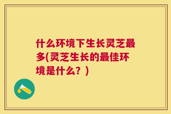 什么环境下生长灵芝多(灵芝生长的佳环境是什么？)