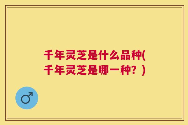千年灵芝是什么品种(千年灵芝是哪一种？)