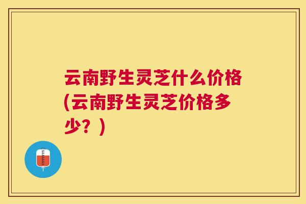 云南野生灵芝什么价格(云南野生灵芝价格多少？)