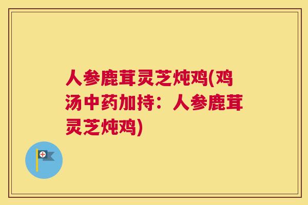 人参鹿茸灵芝炖鸡(鸡汤加持：人参鹿茸灵芝炖鸡)