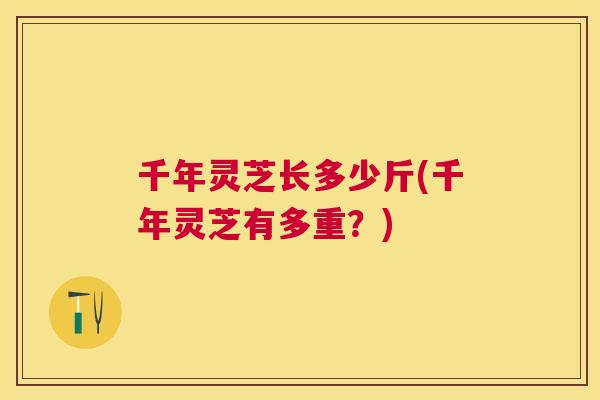 千年灵芝长多少斤(千年灵芝有多重？)