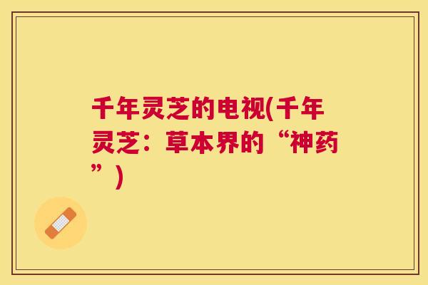 千年灵芝的电视(千年灵芝：草本界的“神药”)