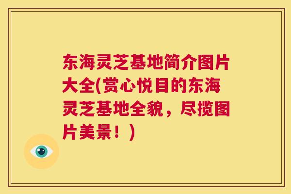 东海灵芝基地简介图片大全(赏心悦目的东海灵芝基地全貌，尽揽图片美景！)