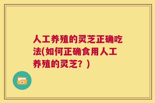 人工养殖的灵芝正确吃法(如何正确食用人工养殖的灵芝？)