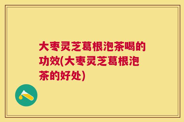 大枣灵芝葛根泡茶喝的功效(大枣灵芝葛根泡茶的好处)