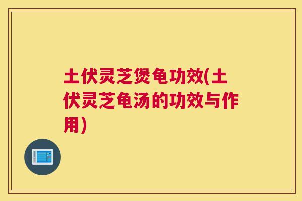 土伏灵芝煲龟功效(土伏灵芝龟汤的功效与作用)