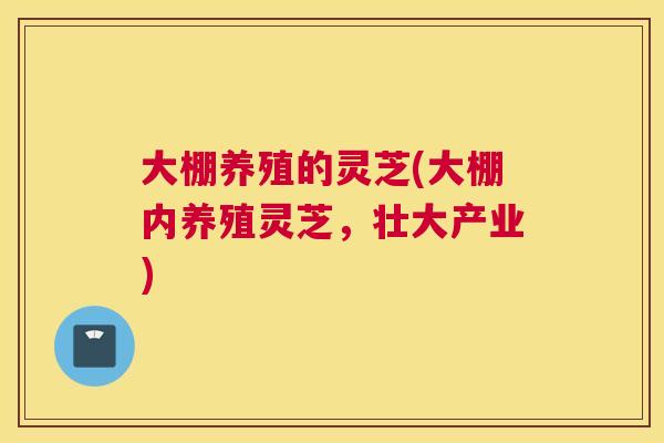 大棚养殖的灵芝(大棚内养殖灵芝，壮大产业)