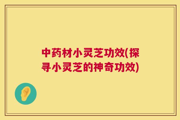 材小灵芝功效(探寻小灵芝的神奇功效)