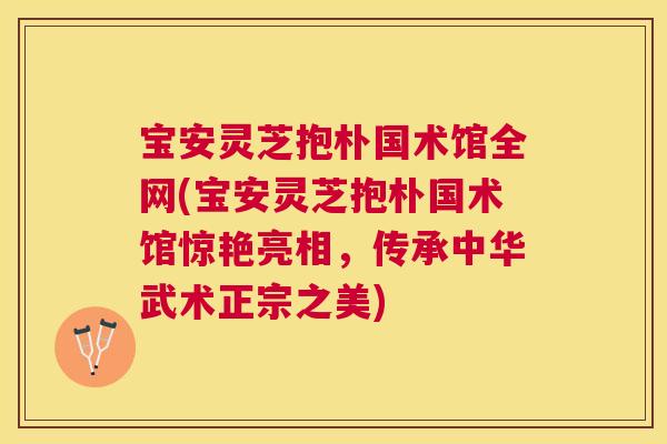 宝安灵芝抱朴国术馆全网(宝安灵芝抱朴国术馆惊艳亮相，传承中华武术正宗之美)