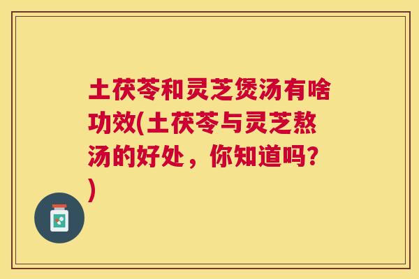 土茯苓和灵芝煲汤有啥功效(土茯苓与灵芝熬汤的好处，你知道吗？)
