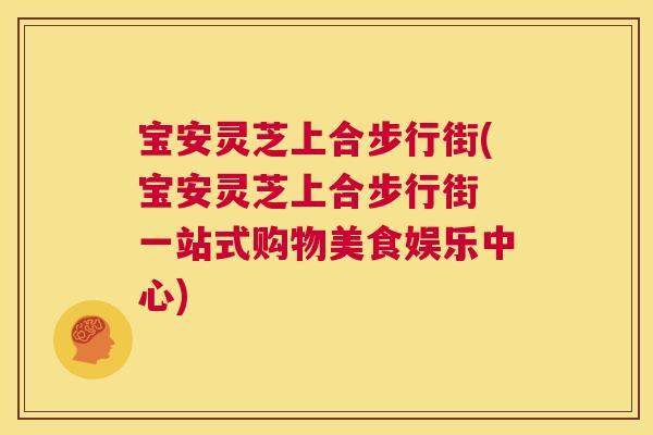 宝安灵芝上合步行街(宝安灵芝上合步行街 一站式购物美食娱乐中心)