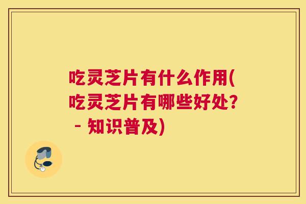 吃灵芝片有什么作用(吃灵芝片有哪些好处？ - 知识普及)