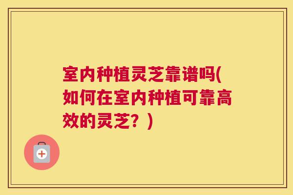 室内种植灵芝靠谱吗(如何在室内种植可靠高效的灵芝？)