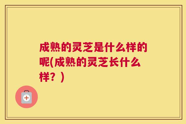 成熟的灵芝是什么样的呢(成熟的灵芝长什么样？)