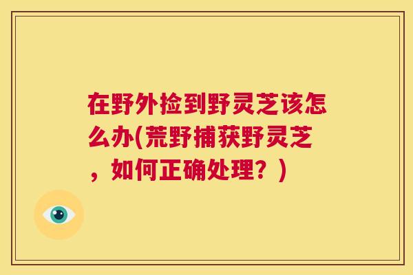 在野外捡到野灵芝该怎么办(荒野捕获野灵芝，如何正确处理？)