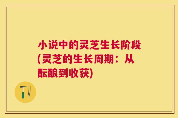 小说中的灵芝生长阶段(灵芝的生长周期：从酝酿到收获)