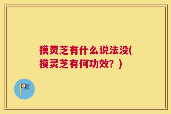 摸灵芝有什么说法没(摸灵芝有何功效？)