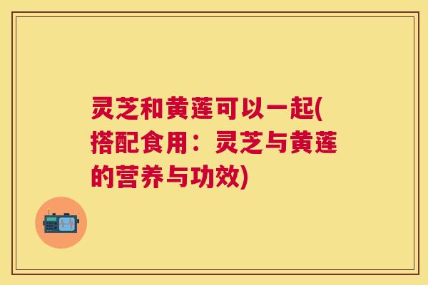 灵芝和黄莲可以一起(搭配食用:灵芝与黄莲的营养与功效) 灵芝和黄莲可以一起(搭配食用:灵芝与黄莲的营养与功效)