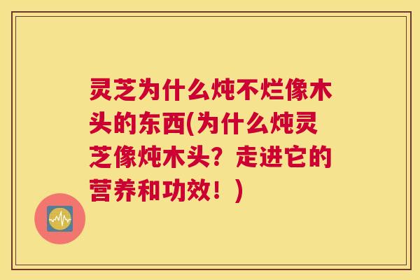 灵芝为什么炖不烂像木头的东西(为什么炖灵芝像炖木头?走进它的营养和功效!) 灵芝为什么炖不烂像木头的东西(为什么炖灵芝像炖木头?走进它的营养和功效!)