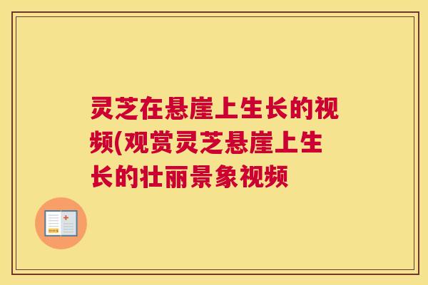 灵芝在悬崖上生长的视频(观赏灵芝悬崖上生长的壮丽景象视频 灵芝在悬崖上生长的视频(观赏灵芝悬崖上生长的壮丽景象视频