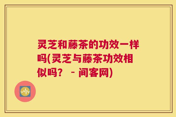 灵芝和藤茶的功效一样吗(灵芝与藤茶功效相似吗? - 间客网) 灵芝和藤茶的功效一样吗(灵芝与藤茶功效相似吗? - 间客网)