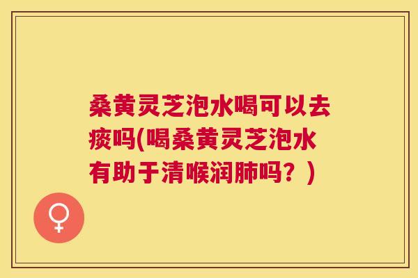 桑黄灵芝泡水喝可以去痰吗(喝桑黄灵芝泡水有助于清喉润肺吗?) 桑黄灵芝泡水喝可以去痰吗(喝桑黄灵芝泡水有助于清喉润肺吗?)