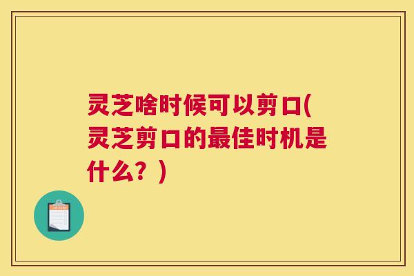 灵芝啥时候可以剪口(灵芝剪口的最佳时机是什么?) 灵芝啥时候可以剪口(灵芝剪口的最佳时机是什么?)