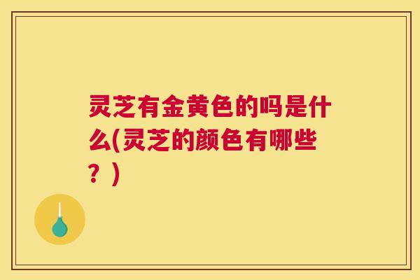 灵芝有金黄色的吗是什么(灵芝的颜色有哪些?) 灵芝有金黄色的吗是什么(灵芝的颜色有哪些?)