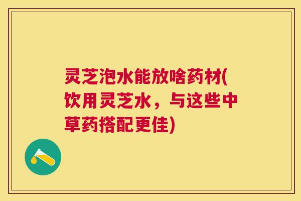 灵芝泡水能放啥药材(饮用灵芝水，与这些中草药搭配更佳)