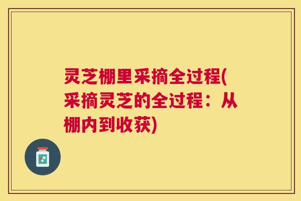 灵芝棚里采摘全过程(采摘灵芝的全过程:从棚内到收获) 灵芝棚里采摘全过程(采摘灵芝的全过程:从棚内到收获)