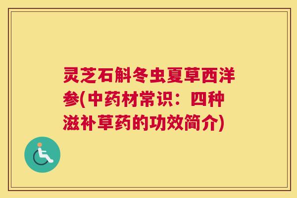 灵芝石斛冬虫夏草西洋参(材常识：四种滋补草药的功效简介)