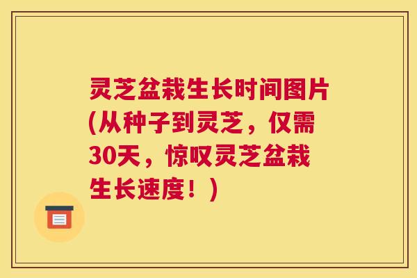 灵芝盆栽生长时间图片(从种子到灵芝,仅需30天,惊叹灵芝盆栽生长速度!) 灵芝盆栽生长时间图片(从种子到灵芝,仅需30天,惊叹灵芝盆栽生长速度!)