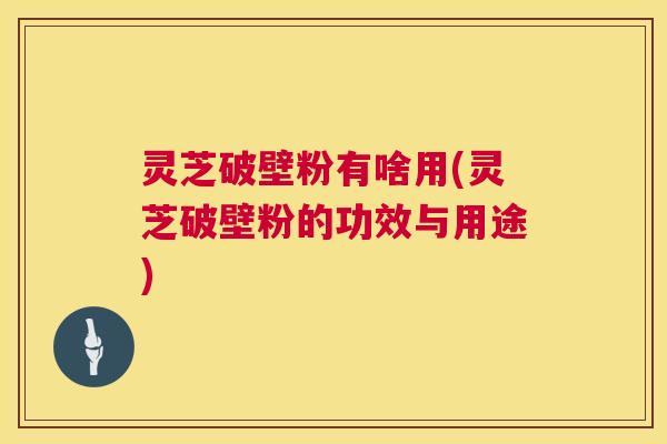 灵芝破壁粉有啥用(灵芝破壁粉的功效与用途)