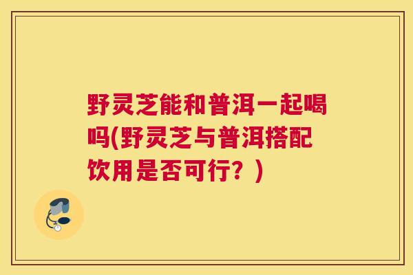 野灵芝能和普洱一起喝吗(野灵芝与普洱搭配饮用是否可行?) 野灵芝能和普洱一起喝吗(野灵芝与普洱搭配饮用是否可行?)