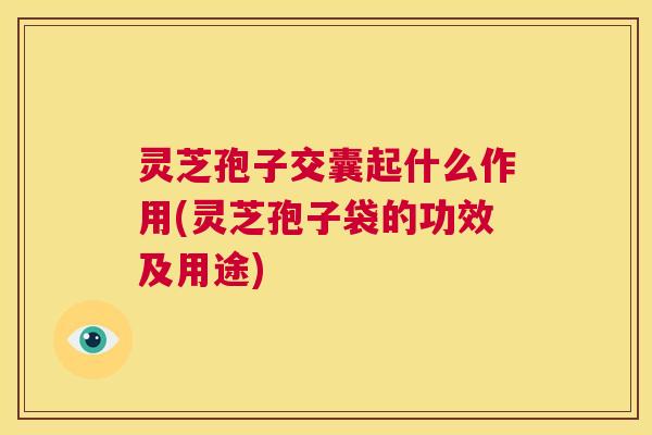 灵芝孢子交囊起什么作用(灵芝孢子袋的功效及用途) 灵芝孢子交囊起什么作用(灵芝孢子袋的功效及用途)