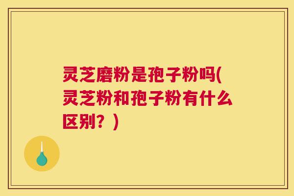 灵芝磨粉是孢子粉吗(灵芝粉和孢子粉有什么区别?) 灵芝磨粉是孢子粉吗(灵芝粉和孢子粉有什么区别?)