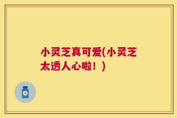 小灵芝真可爱(小灵芝太透人心啦!) 小灵芝真可爱(小灵芝太透人心啦!)