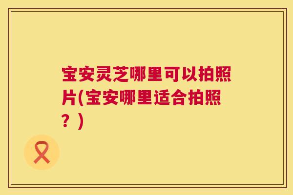 宝安灵芝哪里可以拍照片(宝安哪里适合拍照?) 宝安灵芝哪里可以拍照片(宝安哪里适合拍照?)