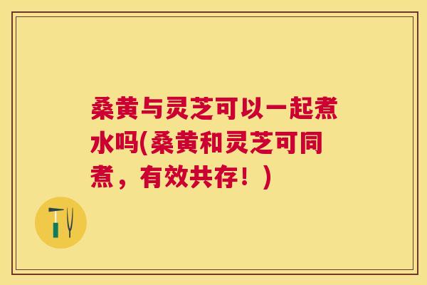 桑黄与灵芝可以一起煮水吗(桑黄和灵芝可同煮，有效共存！)