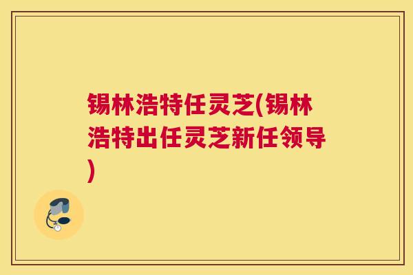 锡林浩特任灵芝(锡林浩特出任灵芝新任领导)
