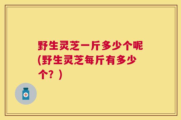 野生灵芝一斤多少个呢(野生灵芝每斤有多少个？)