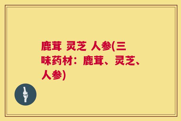 鹿茸 灵芝 人参(三味药材：鹿茸、灵芝、人参)