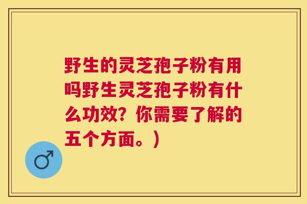 野生的灵芝孢子粉有用吗野生灵芝孢子粉有什么功效？你需要了解的五个方面。)