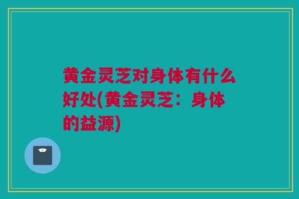 黄金灵芝对身体有什么好处(黄金灵芝：身体的益源)