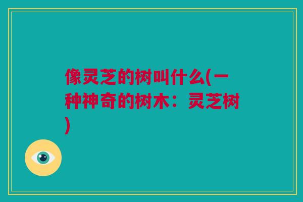 像灵芝的树叫什么(一种神奇的树木：灵芝树)