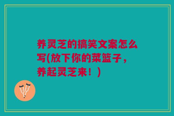 养灵芝的搞笑文案怎么写(放下你的菜篮子,养起灵芝来!) 养灵芝的搞笑文案怎么写(放下你的菜篮子,养起灵芝来!)