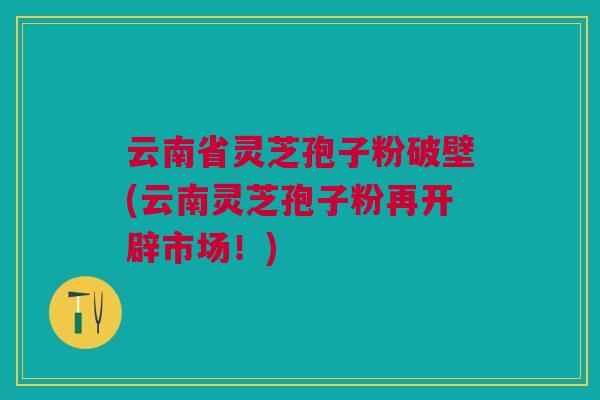 云南省灵芝孢子粉破壁(云南灵芝孢子粉再开辟市场！)
