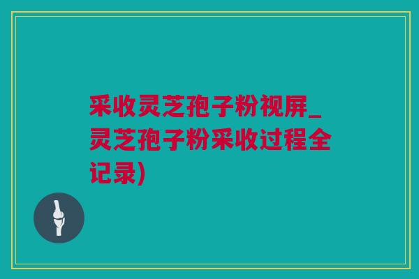 采收灵芝孢子粉视屏_灵芝孢子粉采收过程全记录)