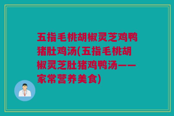 五指毛桃胡椒灵芝鸡鸭猪肚鸡汤(五指毛桃胡椒灵芝肚猪鸡鸭汤——家常营养美食) 五指毛桃胡椒灵芝鸡鸭猪肚鸡汤(五指毛桃胡椒灵芝肚猪鸡鸭汤——家常营养美食)